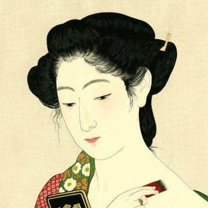 Goyo HASHIGUCHI (1880- 1921) Jeune fille se coiffant (1920) "Kamisukeru Onna" - Editeur Yuyu-do - Artisan graveur : Kentaro MAEDA - Artisan imprimeur : Shuntaro ITO