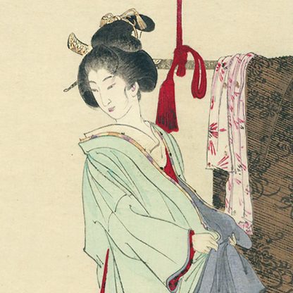 Chat et geisha - Détail