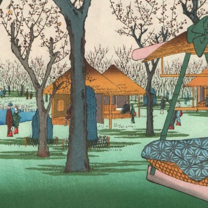 HIROSHIGE - jardin de pruniers de Kamata - 100 vues d’Edo - Edition commémorative 1998 - Editeur Unsodo - Détail - Estampe japonaise