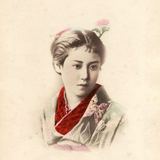 Photographie japonaise originale d'Adolfo FARSARI - Tirage vers 1880 - Portrait de jeune fille