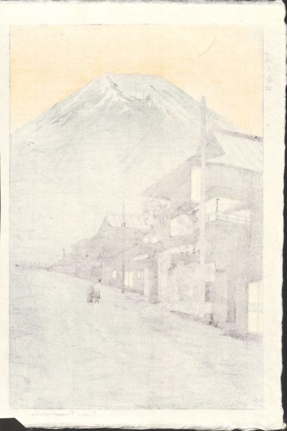 Shiro KASAMATSU - Le mont Fuji vu de Yoshida - 1958 - Editeur Unsodo - Estampe japonaise Shin-Hanga - Dos