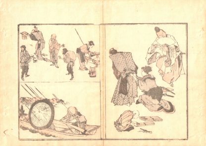 Hokusai - Estampe japonaise originale - 1850 - Ringa e-hon - Détail