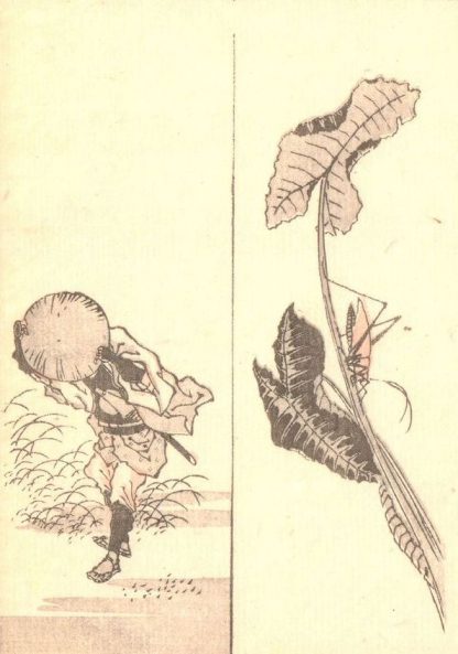 Hokusai - Estampe japonaise originale - 1850 - Ringa e-hon - Panneau droit