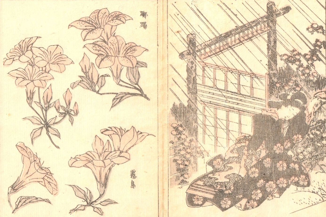 Hokusai - 1850 - Ringa e-hon - Estampe japonaise originale