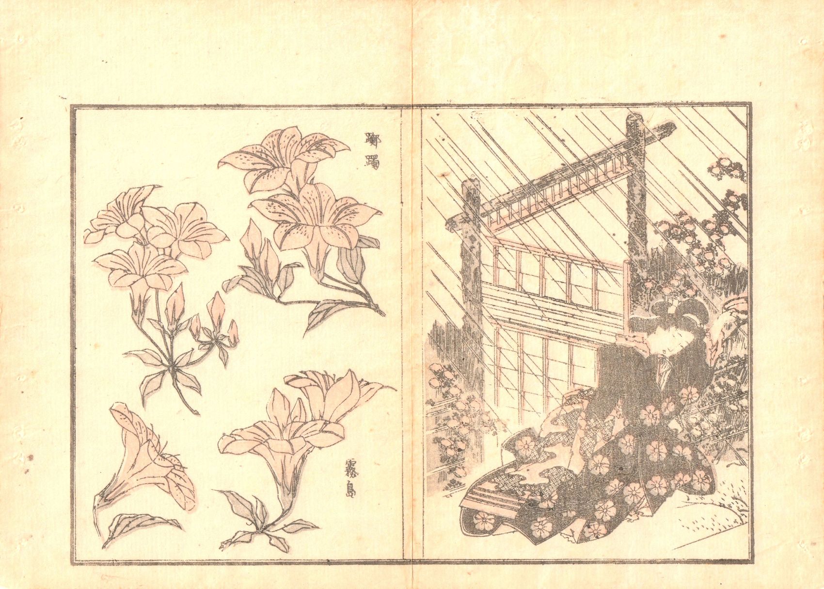 Hokusai - 1850 - Ringa e-hon - Estampe japonaise originale