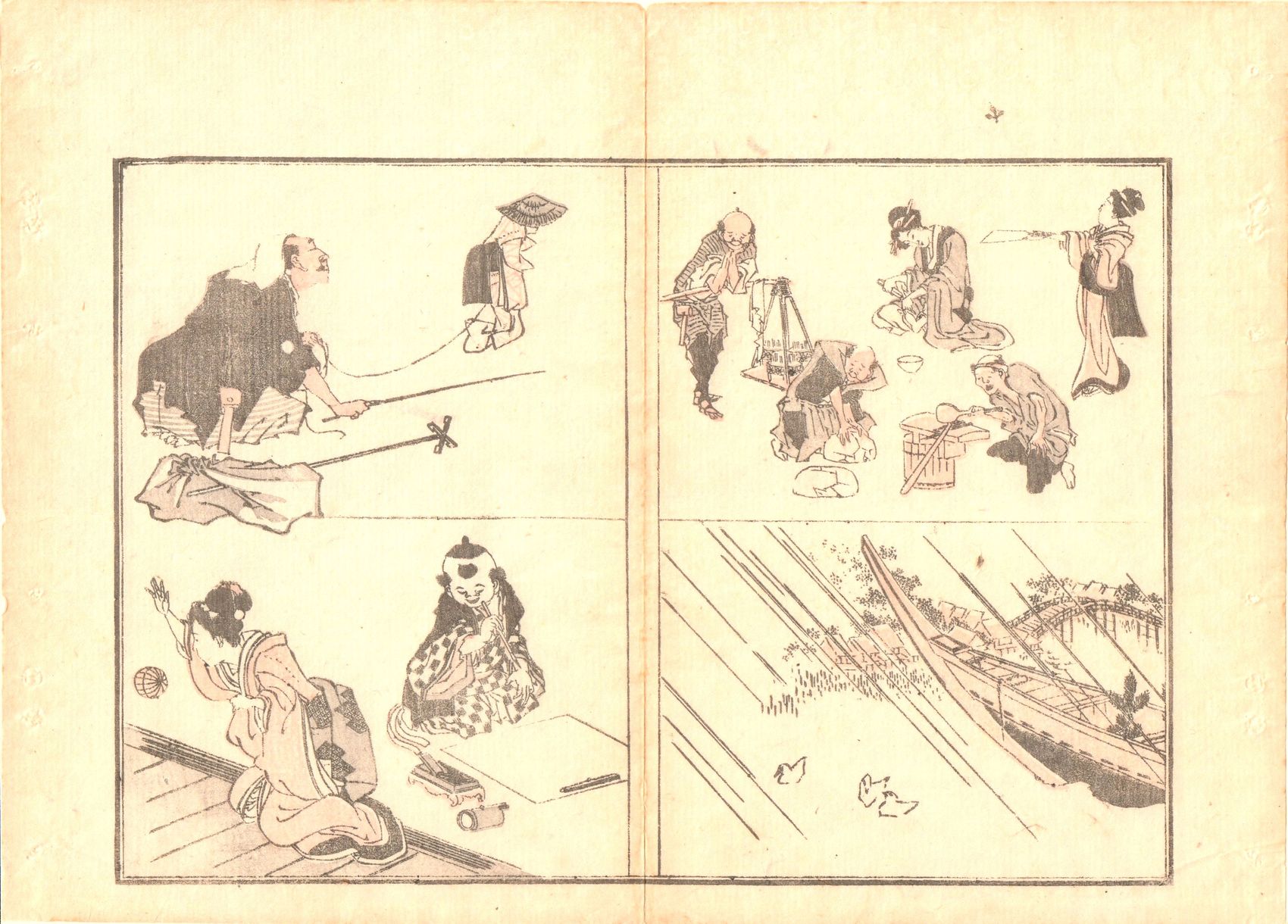 Hokusai - 1850 - Ringa e-hon - Estampe japonaise originale